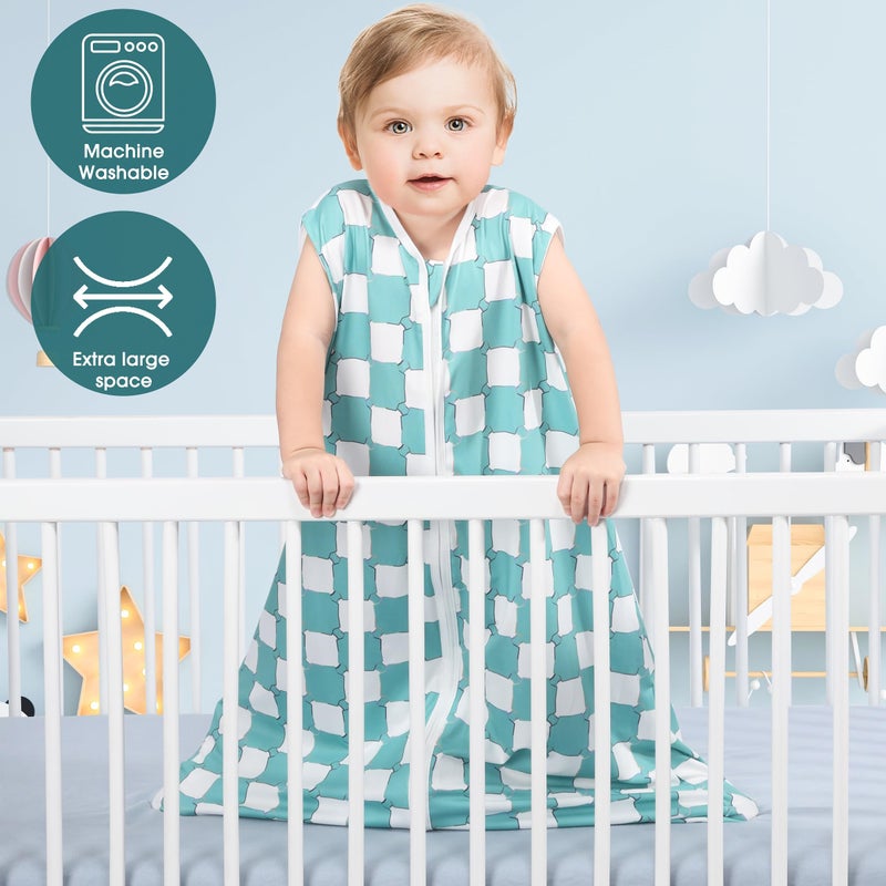 Guntail Baby Sleep Sack 0-6 Months 3 Pack Baby Wearable Blanket 100% Rayon Cotton 2-Way Zipper Toddler Sleeping Sack .Comfy Soft Lightweight Tog 0.3 (Bohemia&Checkered&Blue) - Image 4
