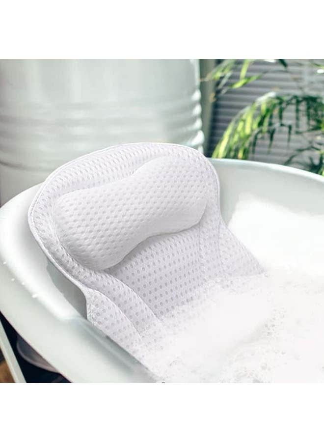 Arabest Bath Pillow, Relaxing Bath Pillows for Tub Neck and Back Support, Ergonomic Tub Pillow for Bath with 4D Air Mesh + 6 Strong Suction Cups, Suitable for All Bathtub, Hot Tub, Jacuzzi, Spas - Image 1