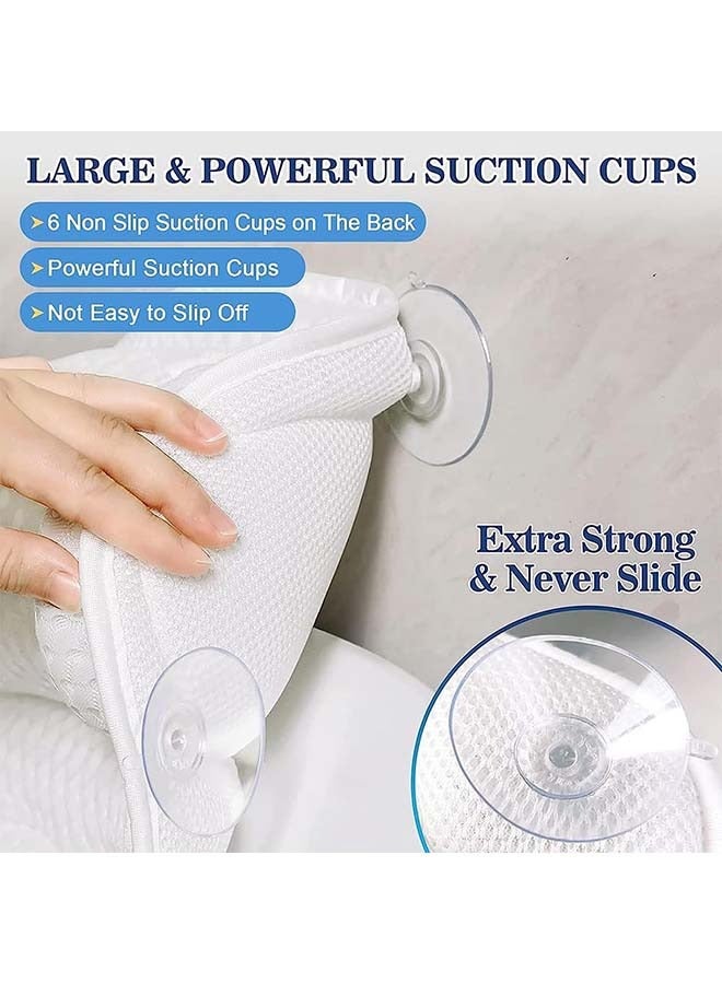Arabest Bath Pillow, Relaxing Bath Pillows for Tub Neck and Back Support, Ergonomic Tub Pillow for Bath with 4D Air Mesh + 6 Strong Suction Cups, Suitable for All Bathtub, Hot Tub, Jacuzzi, Spas - Image 2