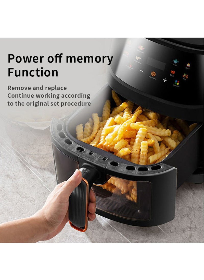 Arabest 8L Large Air Fryer Compact, 8 Preset Menus Airfryer, One-Touch Digital Control Presets, Touchscreen Display, Dishwasher Safe, Nonstick, Fit for Family (Black)  - Image 2