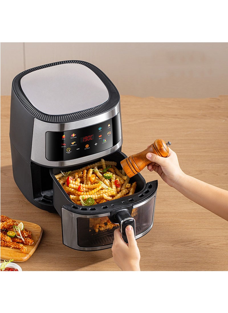 Arabest 8L Large Air Fryer Compact, 8 Preset Menus Airfryer, One-Touch Digital Control Presets, Touchscreen Display, Dishwasher Safe, Nonstick, Fit for Family (Black)  - Image 5