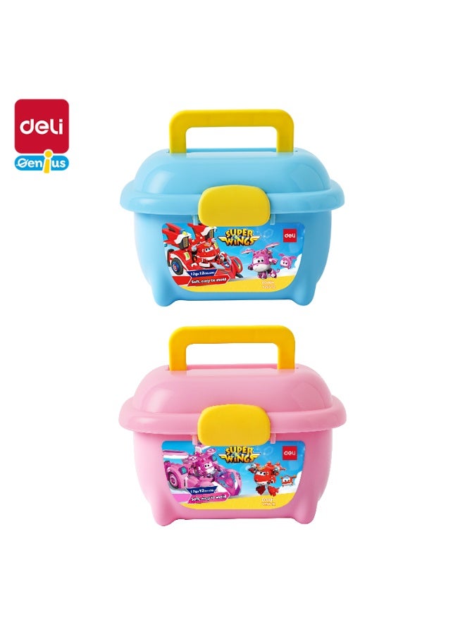 Deli EY255-12 Modeling Dough with Bucket 鈥?12 Assorted Colors, Soft & Easy to Mold, Safe for Kids - Image 1