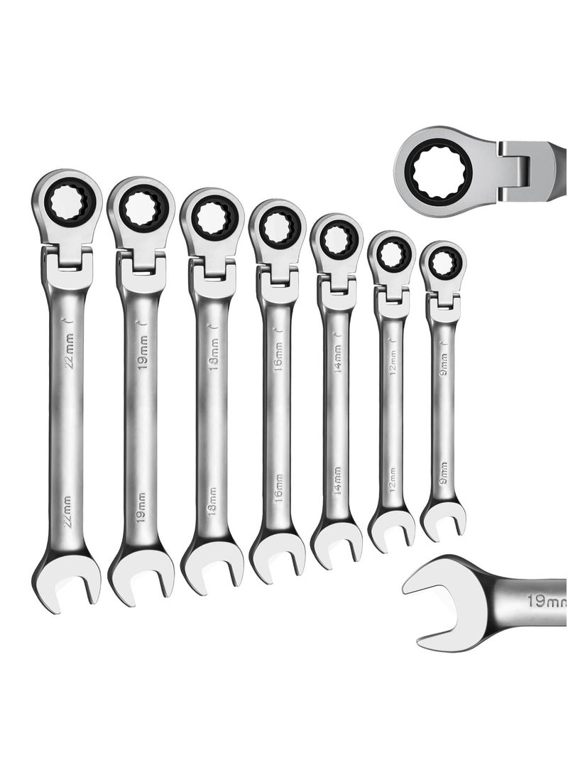 11mm Flex Head Ratchet Wrench, Industrial Grade Cr-V Steel, 12 Point Release Design, 72 Tooth Ratchet, 180 Degree Flex Box End - Image 4