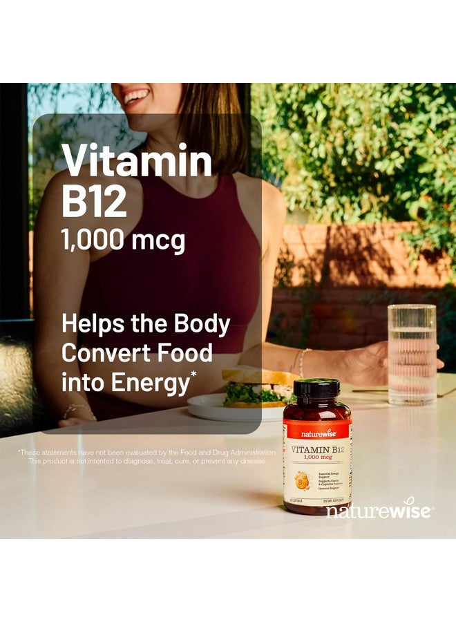 NatureWise Vitamin B12 1000 mcg - Dietary Supplement for Supporting Energy Metabolism, Mental Clarity, Nervous System Health - Easy-to-Swallow, Soy & Gluten-Free, Non-GMO - 60 Softgels[60-Day Supply] - Image 2