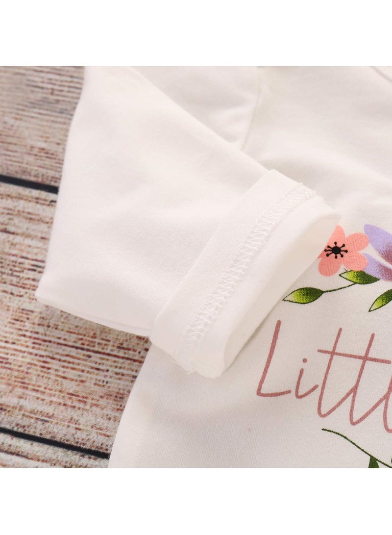 Adorable Newborn Baby Girl Floral Outfit Set, Romper Bodysuit with Matching Hat, Perfect for 6-9 Months - Image 5