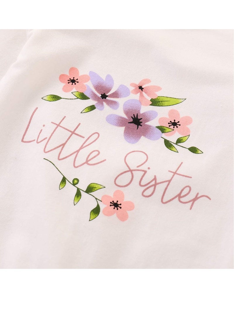 Adorable Newborn Baby Girl Floral Outfit Set, Romper Bodysuit with Matching Hat, Perfect for 6-9 Months - Image 4