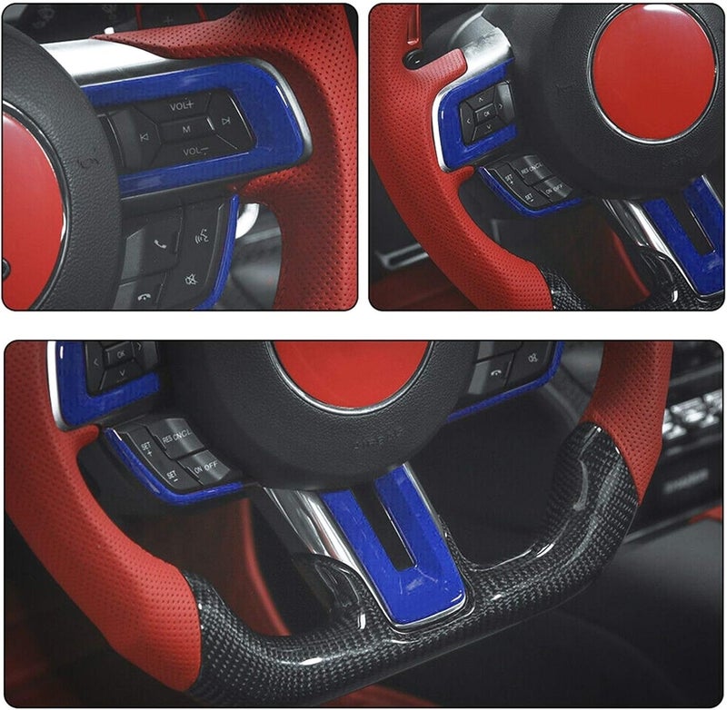Yurefax ABS Steering Wheel Trim Cover for Ford Mustang 2015-2019 - Image 4