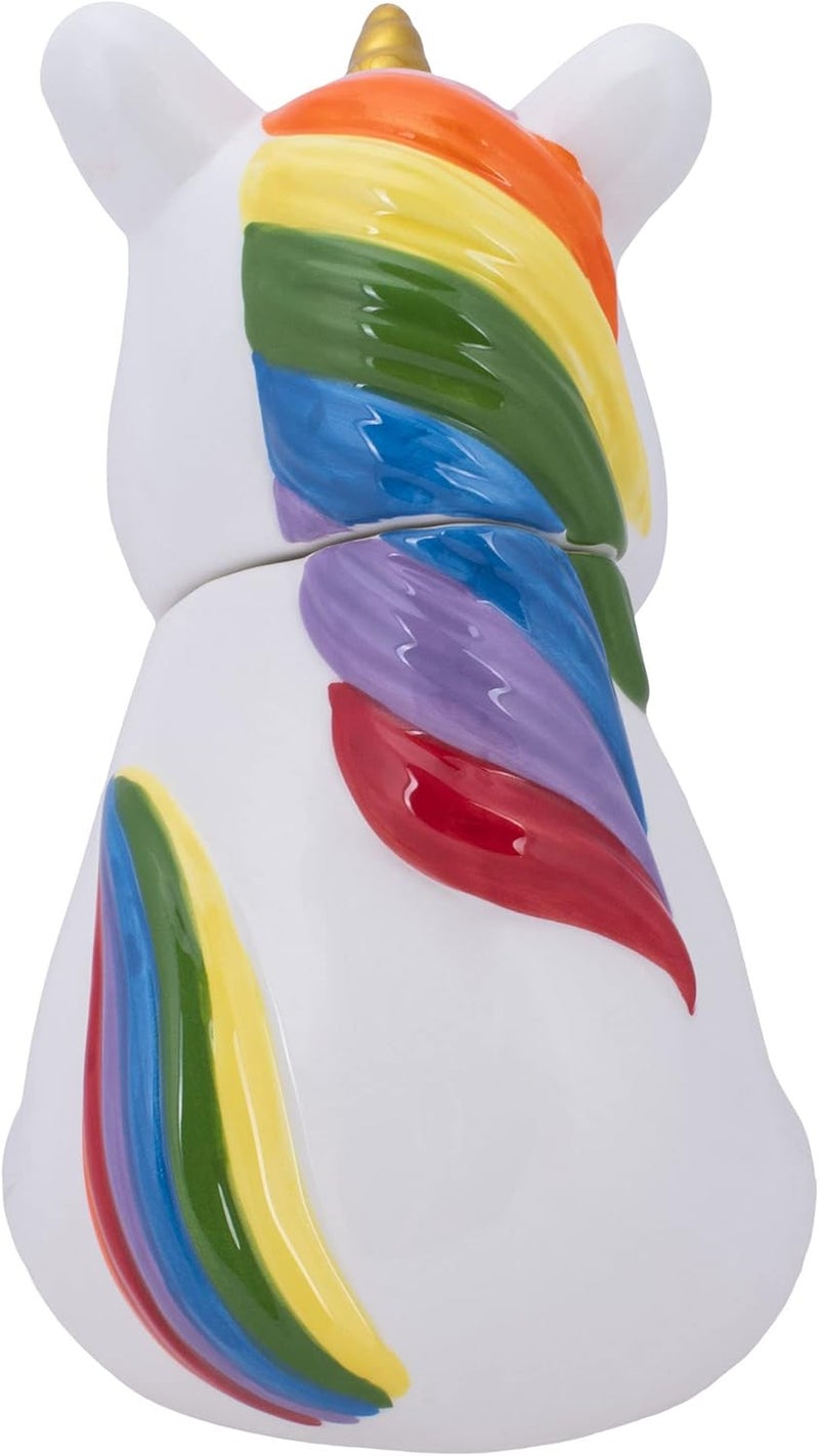 100 North Dolomite Ceramic 10 x 7.3 Everyday Cookie & Candy Jar with Airtight Lid: Perfect for Kitchen Canisters, Pet Treat Containers & Decorative Magical Storage, Rainbow Unicorn With Stars - Image 5