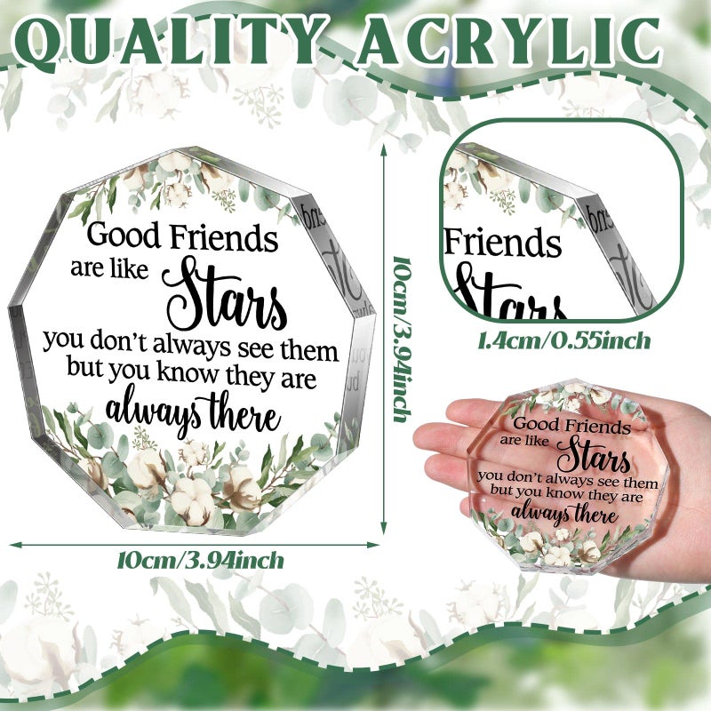 Chunful Gift for Friend Friendship Gift for Woman Birthday Gifts for Friend Going Away Gifts Plaque for Coworker Woman Retirement Gifts Acrylic Heart for Friendship Keepsake Decor (Good Friends)  - Image 3