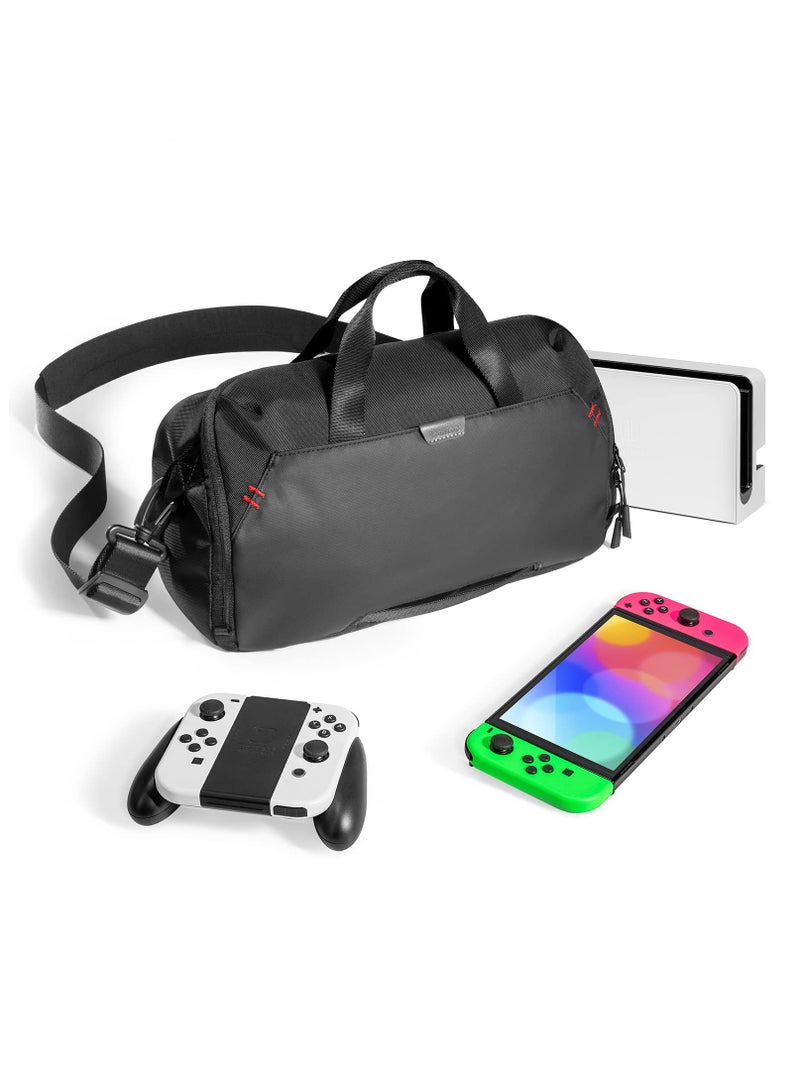 KASTWAVE Switch Storage Bag, Carrying Bag for Switch OLED & Switch, Switch Case, Protective Large Capacity Travel Storage Pouch for Switch Console, Dock, Pro Controller and More Accessories - Image 1