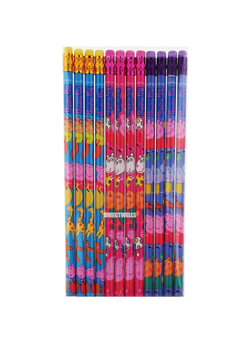 Peppa Pig Peppa Pig Character Authentic Licensed 12 Wood Pencils Pack 