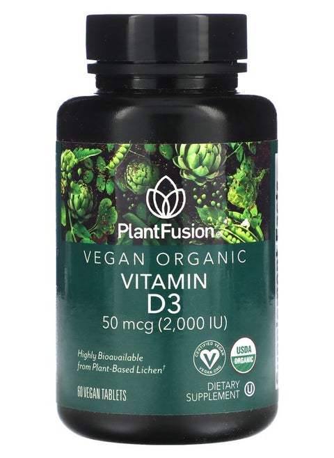 Vitamin D3 50 mcg (2000 IU) 60 Vegan Tablets