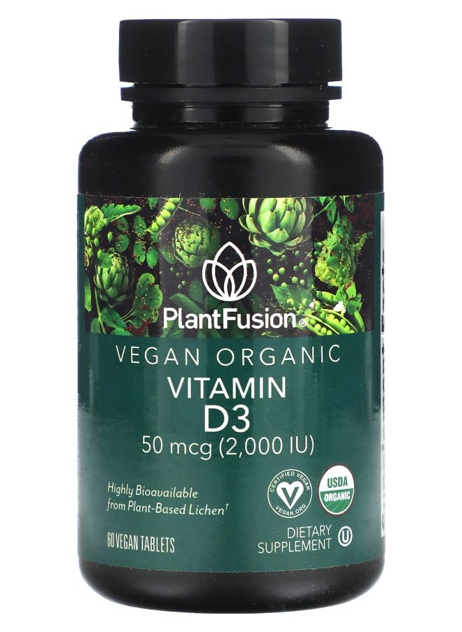 Vitamin D3 50 mcg (2000 IU) 60 Vegan Tablets