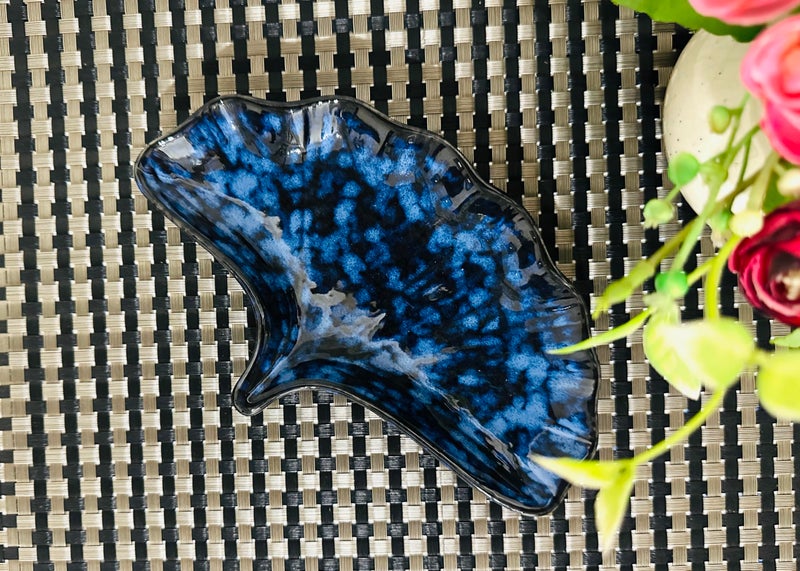 ALTAICA Ceramic Serving Platter Plate Tray Shell Shape for Snacks, Starter, Salad, Pasta Tray, Heavy Quality Ceramic Serving Platters Perfect for Modern Kitchen- Blue - Image 2