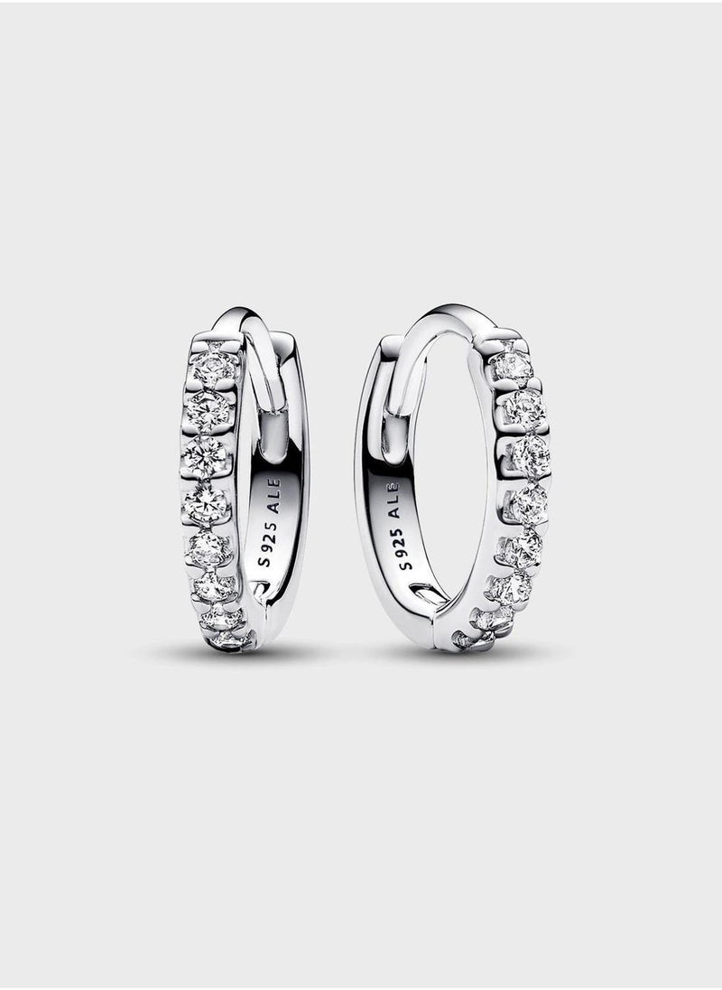 PANDORA Sparkling Huggie Hoop Earrings - Image 1