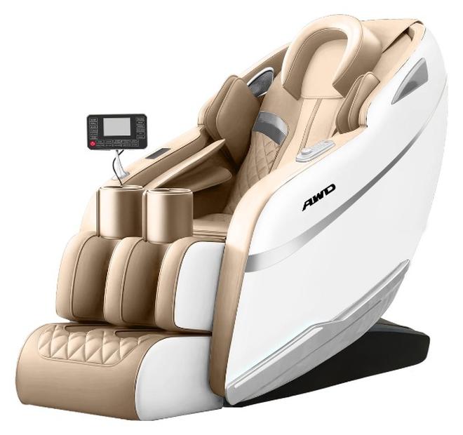 AWD كرسي مساج كامل الجسم 2D مع وسائد هوائية بتقنية انعدام الجاذبية، شحن لاسلكي، مكبرات صوت بلوتوث، حامل موبايل، مساج للورك من الرأس إلى القدم، ضمان لمدة سنتين - Image 1