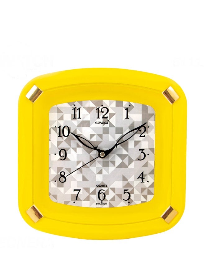 SONERA 5111 Analog Wall Clock – Silent & Stylish – Yellow – Modern Home Decor - Image 1