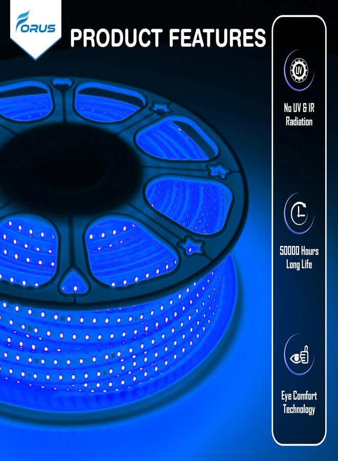 Forus LED Rope Light 40 Meter 6 Month Warranty, Outdoor Waterproof Decorative Cove Lights for Ceiling, Balcony, Home Decor, Interior Decoration, Flexible Profile Light for Diwali, Christmas -Blue - Image 3