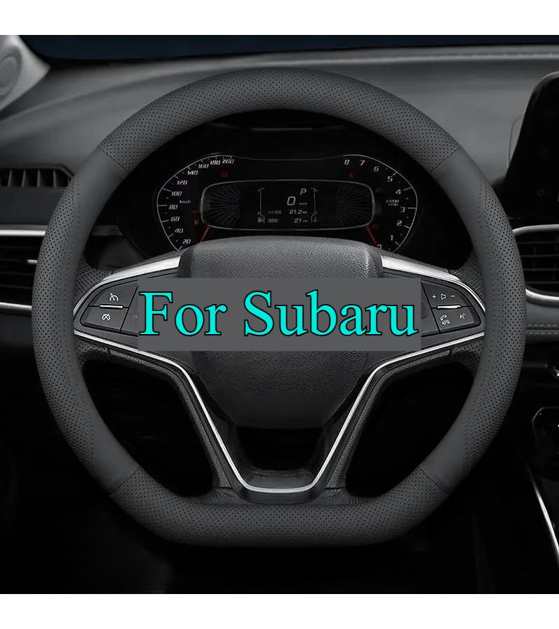 Black Ultra Thin Steering Wheel Cover 37 38 5cm Breathable PU Leather For Subaru D Type - Image 5