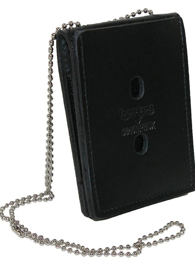 Boston Leather Leather Deluxe ID and Badge Holder Wallet, Black - Image 5