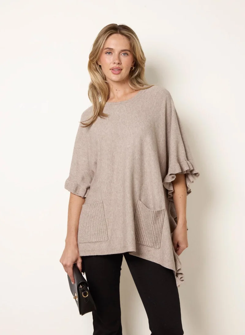 Blue Vanilla  Frill Detail Pocket Cape for Women | Best Price UAE