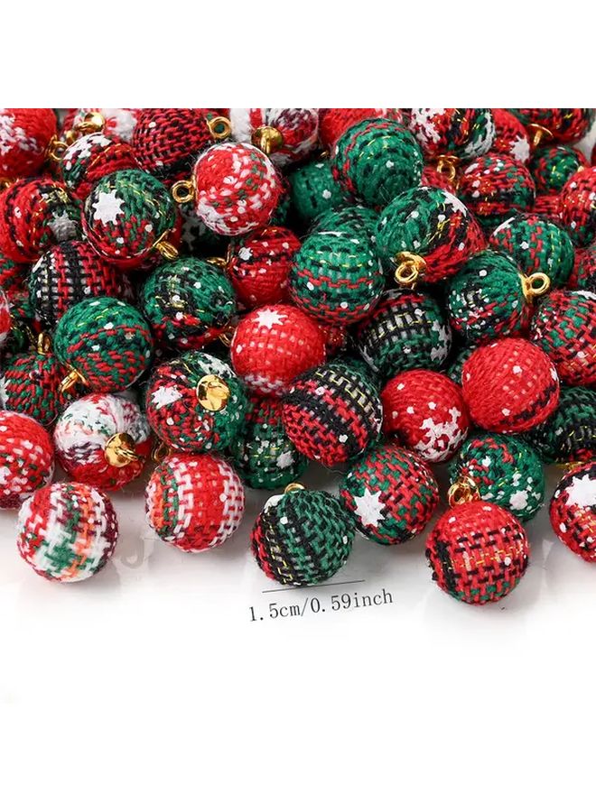 50pcs Mixed Color Handmade  Fabric Ornaments Snowflake Pine Cone Decorations - Image 5