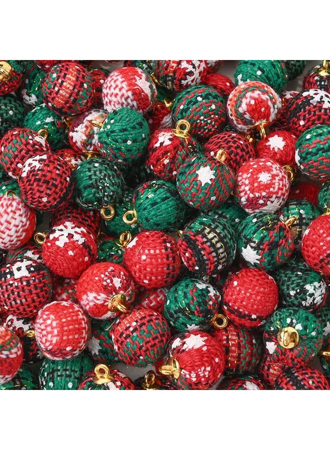50pcs Mixed Color Handmade  Fabric Ornaments Snowflake Pine Cone Decorations - Image 2