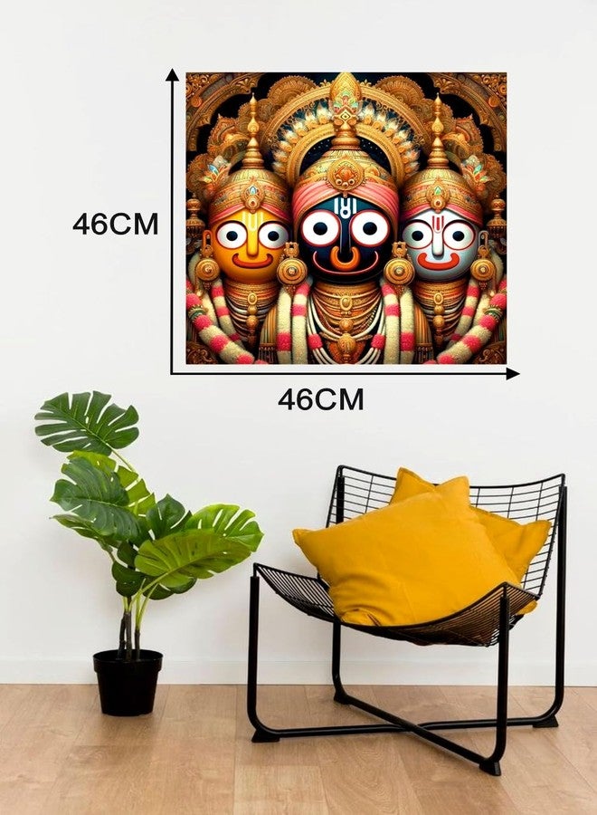 Sky Flying Jagannath Ji Lord Krishna Shubadra Wall Poster (JAG18_NW_01) Living Room, Pooja Room, KIds Room (Size - 46CM X 46CM) - Image 2
