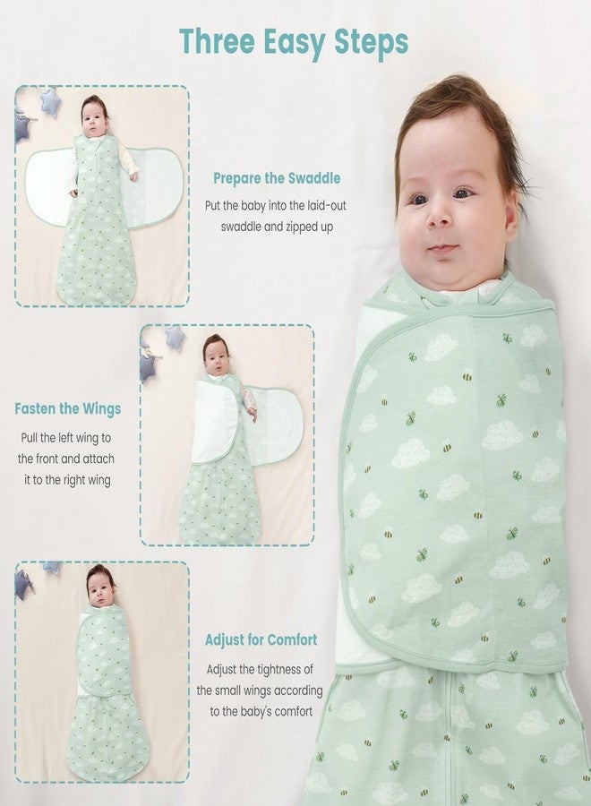 LILBESTIE Newborn Baby Swaddle Sleep Sack 100% Cotton 1.0 Tog Wearable Blanket for 0-3, 3-6, 6-12 Months Transition Swaddler Wrap 2 Way Zip Adjustable, Easy Diaper Change, Soft & Breathable Sleepsuit - Image 5