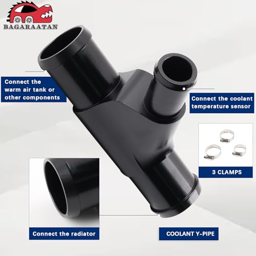 BAGARAATAN Radiator Coolant Y PipeAluminum Coolant YPipe Compatible with 20032007 Super Duty 60L Ford F250 F350 F450 F550 E350 E450 Cool Hose Heater Hose Connector - Image 3