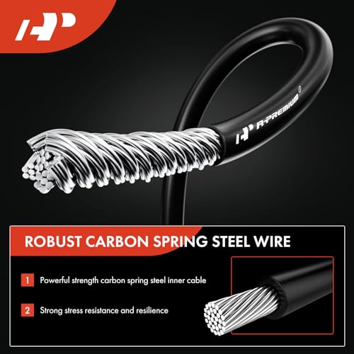 A-Premium مجموعة كابل فرامل الانتظار الجانبي الخلفي A-Premium للسائق والراكب متوافقة مع موديلات ميتسوبيشي: لانسر 2004 2005 2006 2007، مجموعة 2-PC - استبدال# MN102170، MN102169 - Image 2