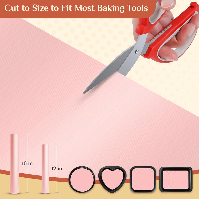 GTJ Silicone Baking Mat, 12 IN x 6 FT Free Cutting Baking Sheet, Non-Stick Reusable Dough & Pastry Mat, Non-Slip Silicone Mat Roll for Air Fryer Liner, Freeze Dryer, Oven Baking Pan, Kitchen Counter - Image 2
