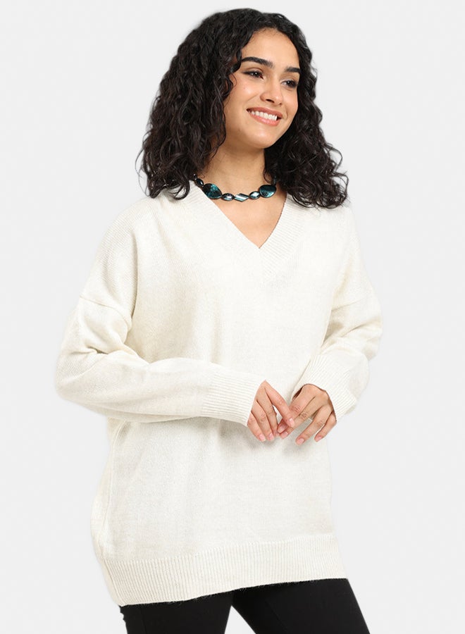 Carina Knitted Ribbed Trim Pullover - Image 3
