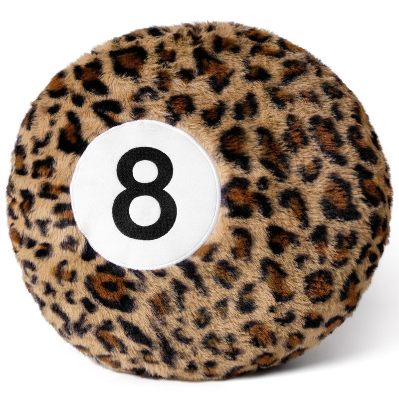 Dripykiaa Cheetah 8 Ball Throw Pillow 14 Leopard Print 8 Ball Pillow Round Plush Decorative Cushion Soft Trendy Throw Pillow for Bedroom Living Room Modern Aesthetic Home Decor for Women Teens - Image 2