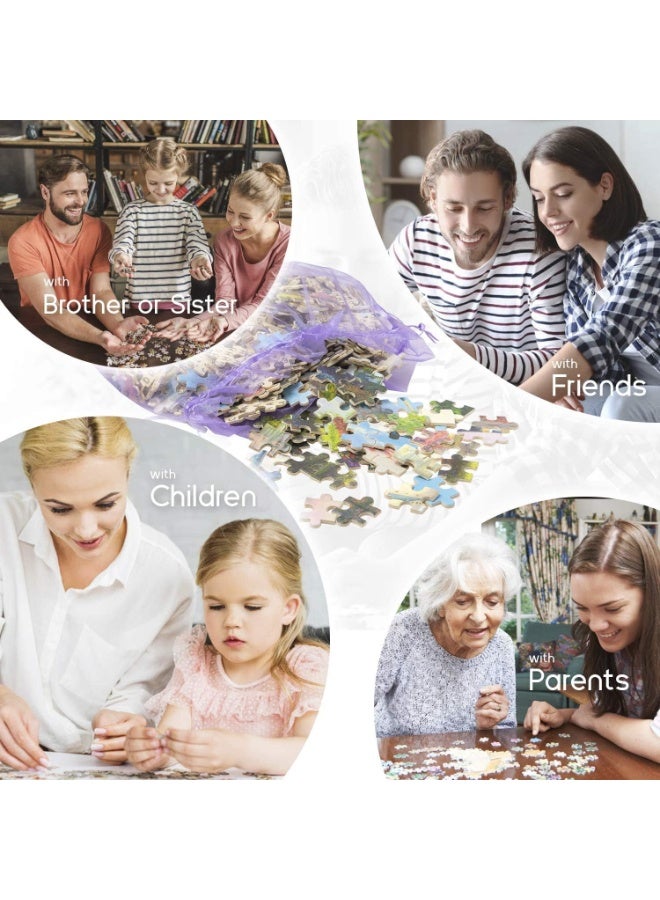 لعبة تركيب صور مكونة من 1000 قطعة للكبار والصغار - لعبة تعليمية وزخرفية ملونة، لعبة كبيرة للترفيه العائلي وفن الحائط - Image 3