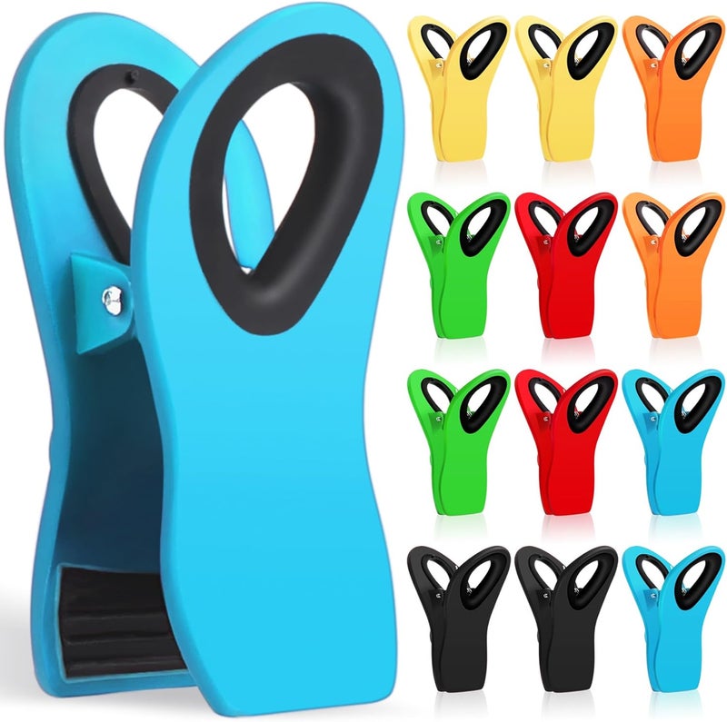 Jetmore 12 Pack Chip Clips Bag Clips, Magnetic Bag Clip for Food Storage Heavy Duty, Plastic Food Clip for Chips, Snack, Kitchen, Refrigerator, Garden, Sewing, Fabric, Clothes Pins - Image 1