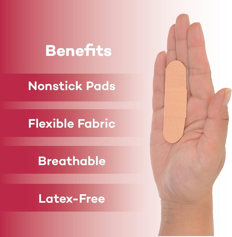 Dealmed Sterile Flexible Fabric Adhesive Bandages 1x3 Inch 100Box Breathable First Aid Strip Pack Soft Stretch Wound Patch for Medical Emergency Kits Clinic - Image 3