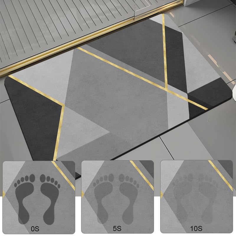 SKVM Memory Foam Water Absorbent Rectangular Shape Mat for Bathroom Kitchen Floor Door Entrance Anti Slip Foot Skid Shower mat (Design 8) - Image 2