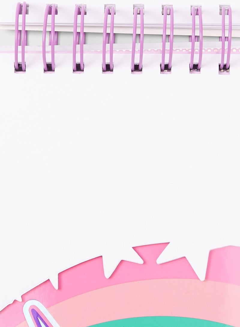 Claires Multicolour Unicorn Spiral Notebook Cute - Image 2