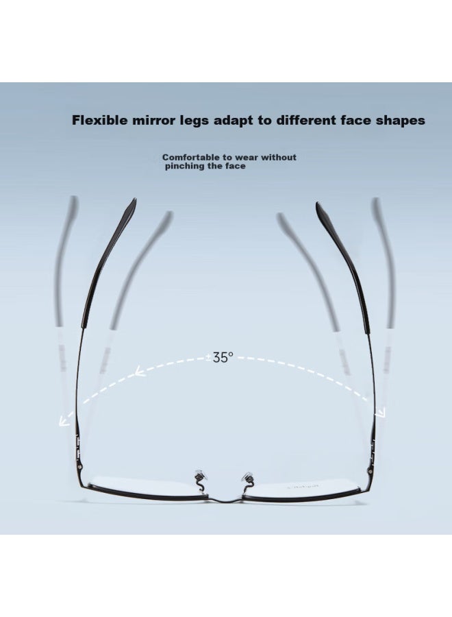Eyeplay Titanium Alloy Business Half-frame Blue Light Blocking Radiation Protection Near-sighted Gl For Men With Prescription Lenses - Image 3