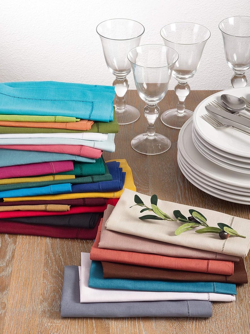SARO LIFESTYLE 6100C 247 Everyday Collection Sea Green Hemstitched Dinner Napkin 20 SquareSet of 4 pcs 12 Pieces - Image 2
