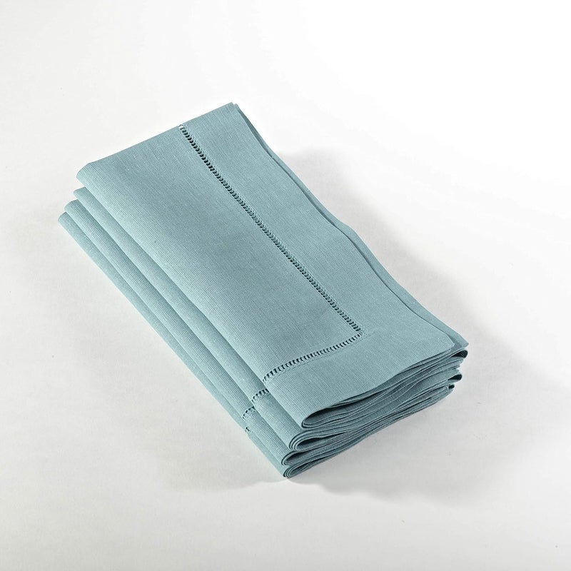 SARO LIFESTYLE 6100C 247 Everyday Collection Sea Green Hemstitched Dinner Napkin 20 SquareSet of 4 pcs 12 Pieces - Image 1