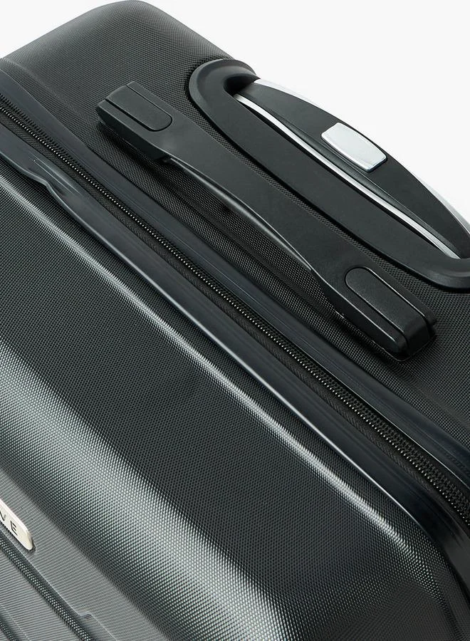 Wave BLACK Textured Hardcase Luggage Trolley With Retractable Handle - 24 Inches Check-In Bag  | Best Price UAE