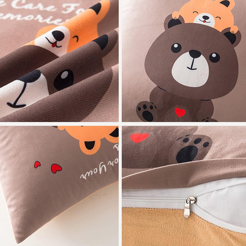 wolpin Filled Cushions (Pack of 2 Pcs) Fibre Throw/Pillow Soft Decoration Cushion - 40 x 40 cm Bear & Lemon - Image 4