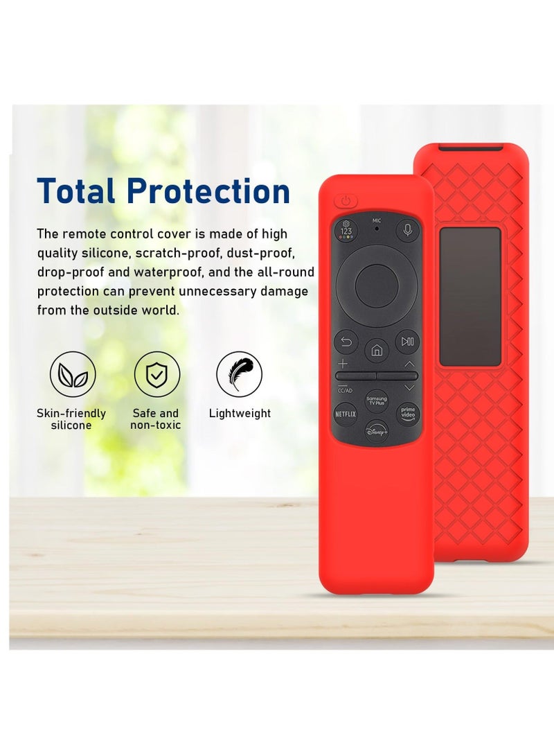 Captaintech Cover Case For Bn59-01432j Bn59-01432a Bn59-01432 2023 Samsung Smart TV Solar Panel Remote Red Silicone Skin - Image 2