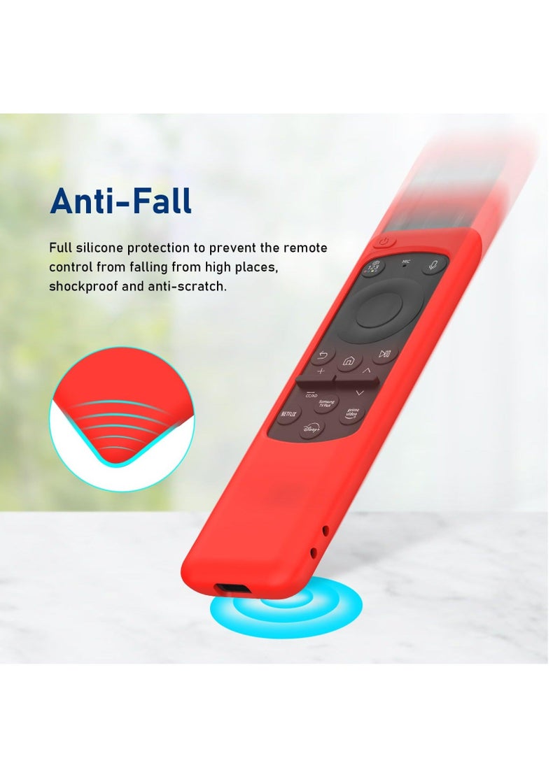 Captaintech Cover Case For Bn59-01432j Bn59-01432a Bn59-01432 2023 Samsung Smart TV Solar Panel Remote Red Silicone Skin - Image 5