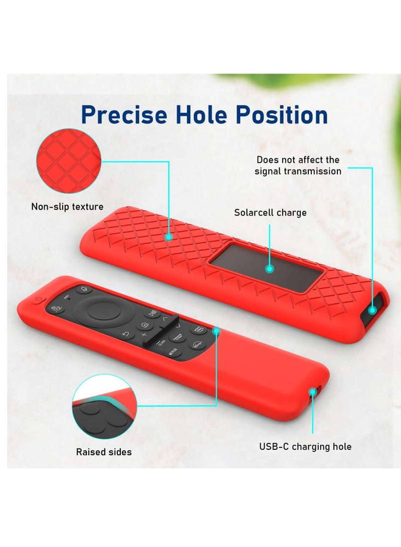 Captaintech Cover Case For Bn59-01432j Bn59-01432a Bn59-01432 2023 Samsung Smart TV Solar Panel Remote Red Silicone Skin - Image 4