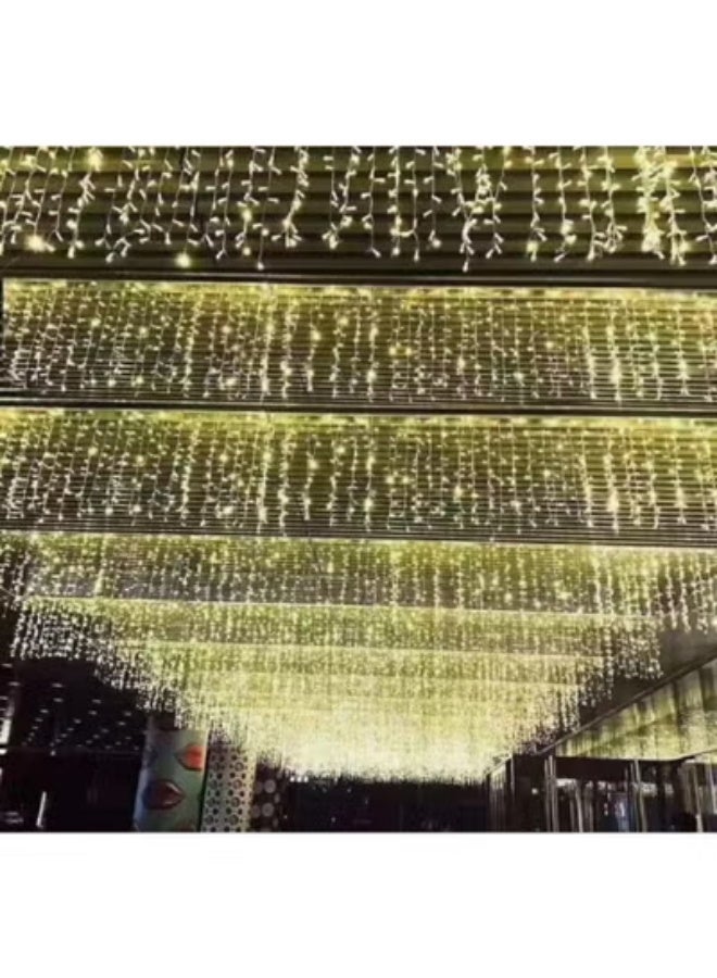 سلسلة أضواء LED بيضاء دافئة بطول 10 أمتار × 0.5 متر - أضواء ستائر خرافية للمنزل وحفلات الزفاف والحفلات وأعياد الميلاد والديكورات الخارجية
