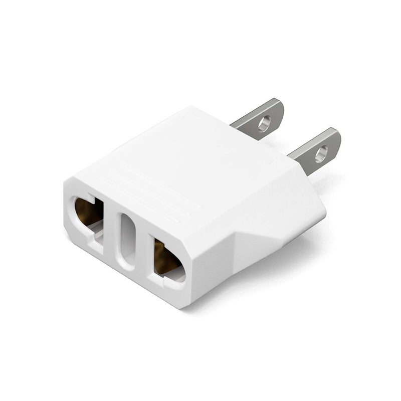 Unidapt Small European to American Outlet Plug Adapter, EU to US Adapter, Universal Input Europe/Asia to USA/Canada Travel Power Plug Adapter, 1-Pack, White - Image 5