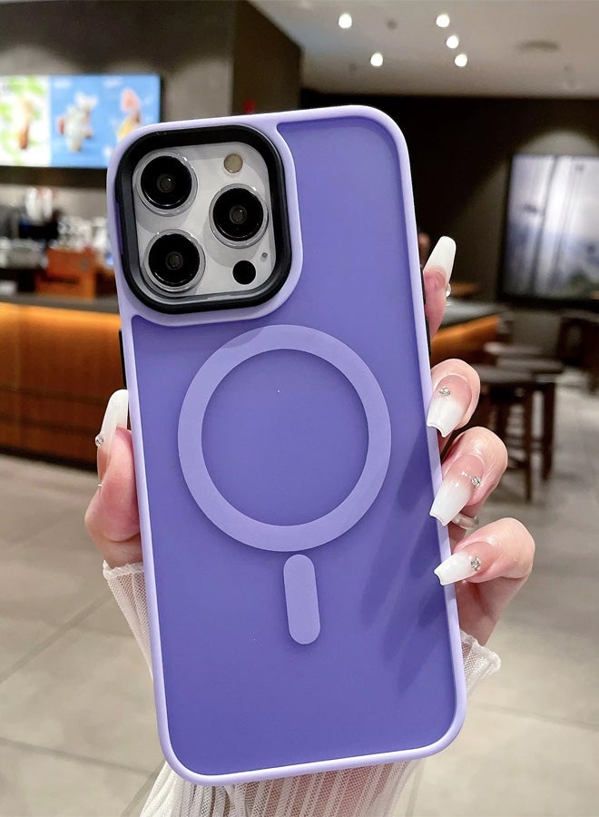 Premium Shockproof MagSafe Case for iPhone 14 Pro Max with raised Camera Frame – Stylish Matte Magnetic Mobile Cover for Men, Women & Youth – Anti-Fingerprint, Camera Protection, Drop Resistant (Lavander) - Image 2